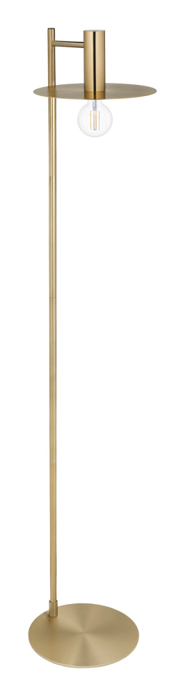 1 LT Floor Lamp w/ Brushed Gold Finish & Brushed Gold Disc Shade