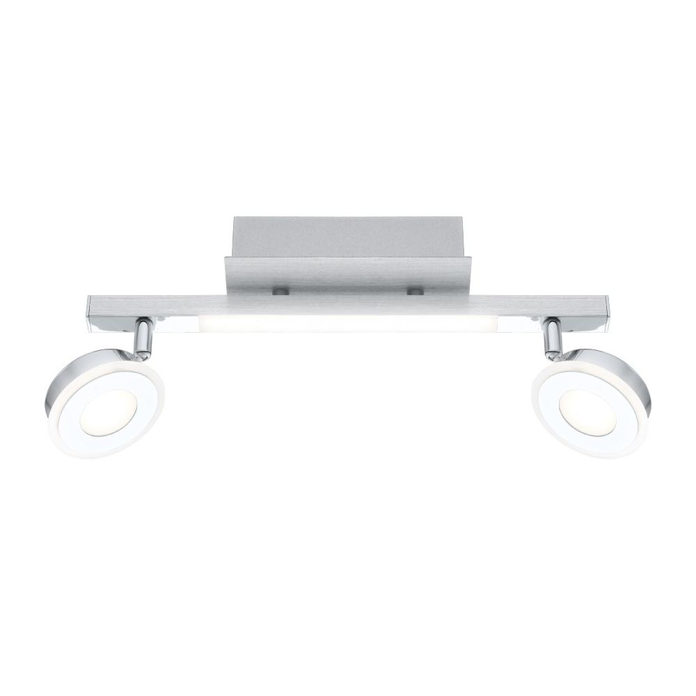 2 LT LED Fixed Track Light w/ Burshed Aluminum & Chrome Finish w/ Satin Acrylic Diffusers