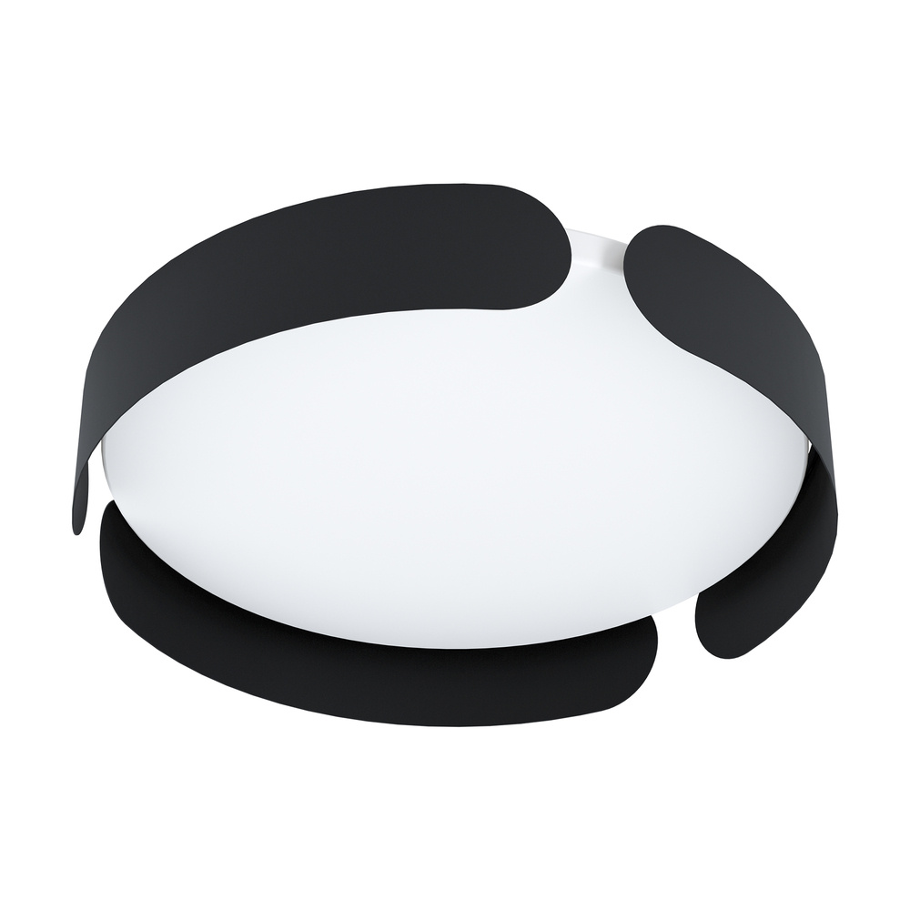 1 LT Integrated LED Ceiling Light w/ Black Finish & White Acrylic Shade