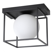 Eglo Canada 205618A - 1 LT Ceiling or Wall Light w/ Matte Black Finish & White Sphere Glass
