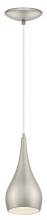 Eglo Canada 92076A - 1 LT Mini Pendant w/ Matte Nickel Finish & Matte Nickel w/ White Interior Metal Shade