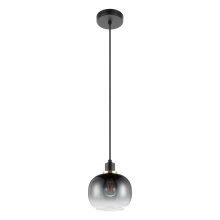 Eglo Canada 99616A - 1 LT Pendant w/ Black Finish & Vaporized Black Glass Shade