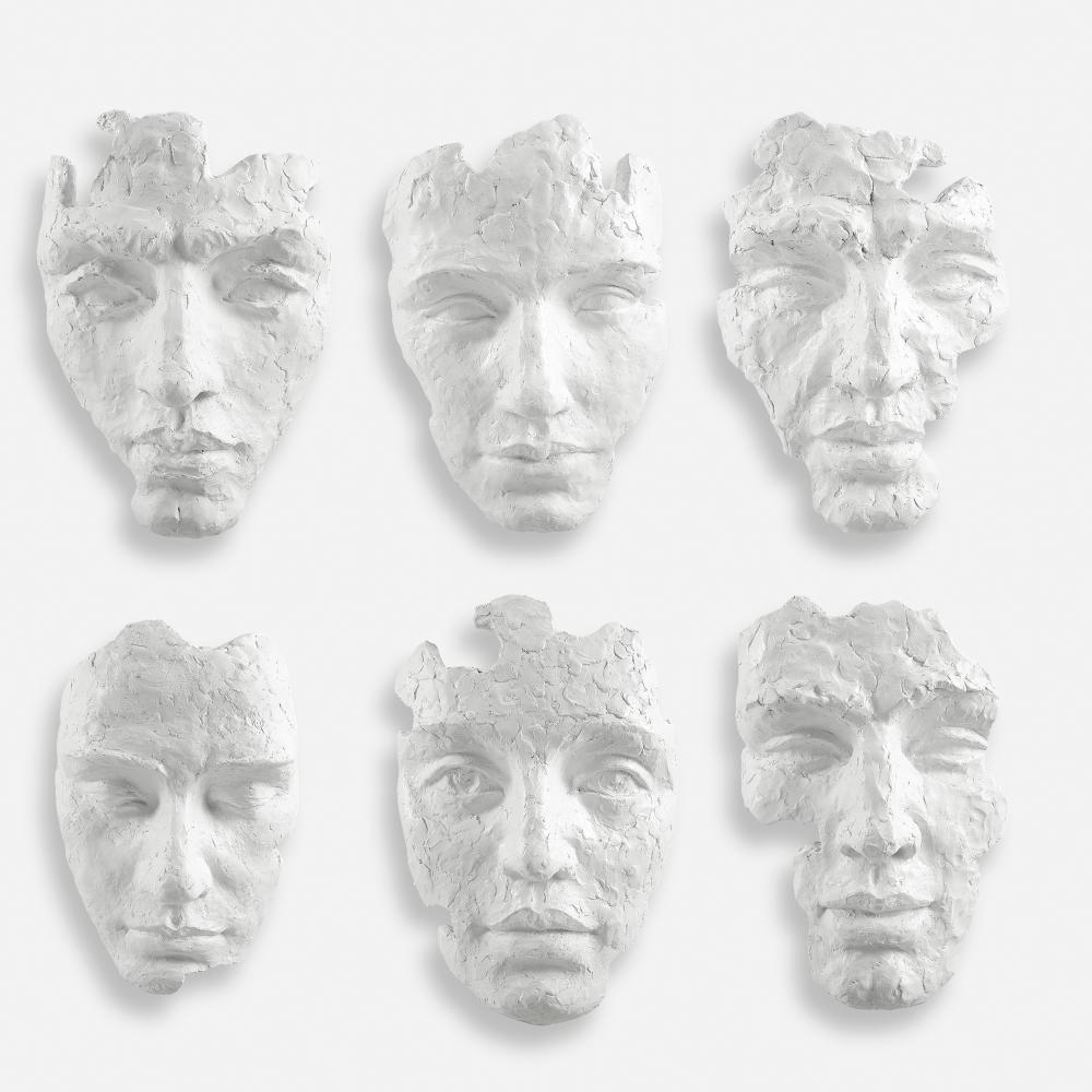 Uttermost Self-Portrait White Mask Wall Decor Set/6