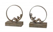 Uttermost 19596 - Uttermost Lounging Reader Antique Bookends Set/2