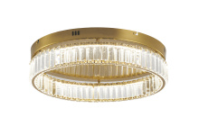 Bethel International Canada GL449FM20BR - 1-Light Brass Dimmable LED Flush Mount With Clear Crystals