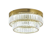 Bethel International Canada GL450FM15BR - 2-Light Brass Dimmable LED Flush Mount With Clear Crystals