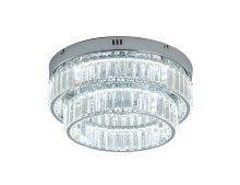 Bethel International Canada GL450FM15CH - 2-Light Chrome Dimmable LED Flush Mount With Clear Crystals