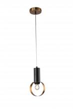 Bethel International Canada TR78P10G - Black and Gold Single Pendant Lighting