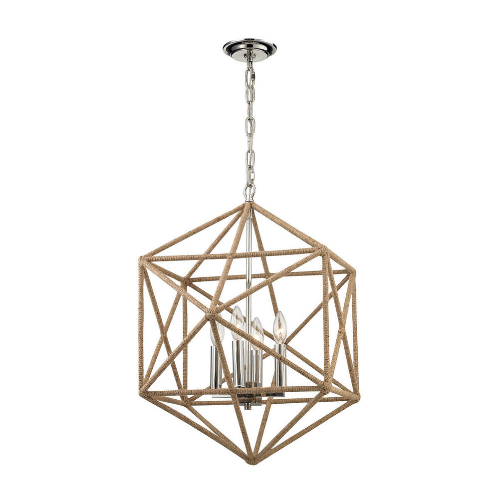 Exitor 4-Light Chandelier in Polished Nickel