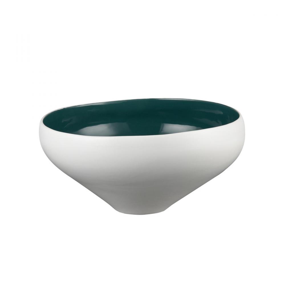 Greer Bowl - Tall White and Turquoise Glazed (2 pack)