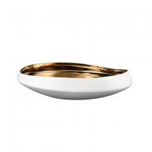 ELK Home H0017-9746 - Greer Bowl - Low White and Gold Glazed