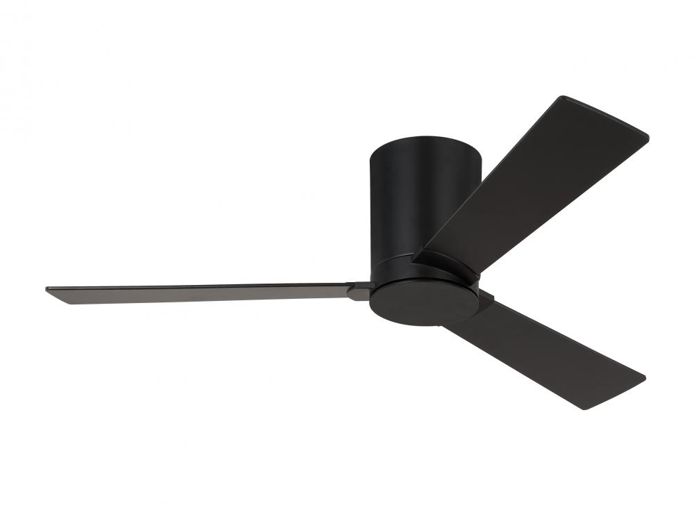 Rozzen 44-inch indoor/outdoor Energy Star hugger ceiling fan in midnight black finish