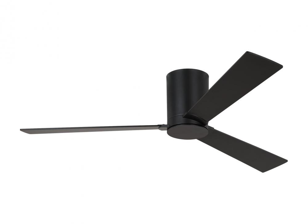 Rozzen 52-inch indoor/outdoor Energy Star hugger ceiling fan in midnight black finish