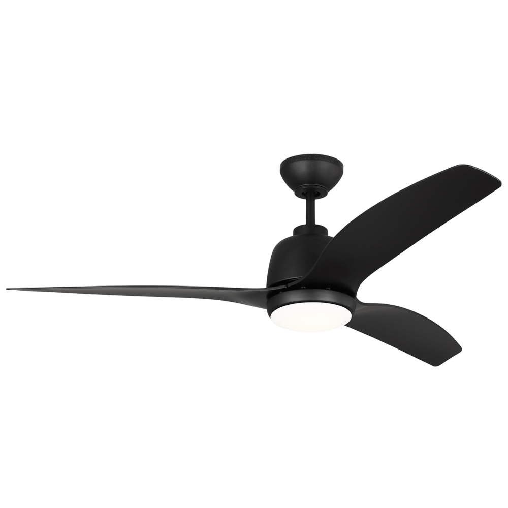 Avila 54" Dimmable Integrated LED Indoor/Outdoor Coastal Black Ceiling Fan with Light Kit
