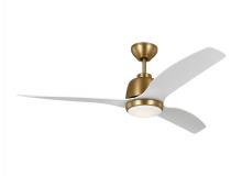 Visual Comfort & Co. Fan Collection 3AVLR54SBD - Avila 54" Dimmable Integrated LED Indoor/Outdoor Satin Brass Ceiling Fan with Light Kit, Remote